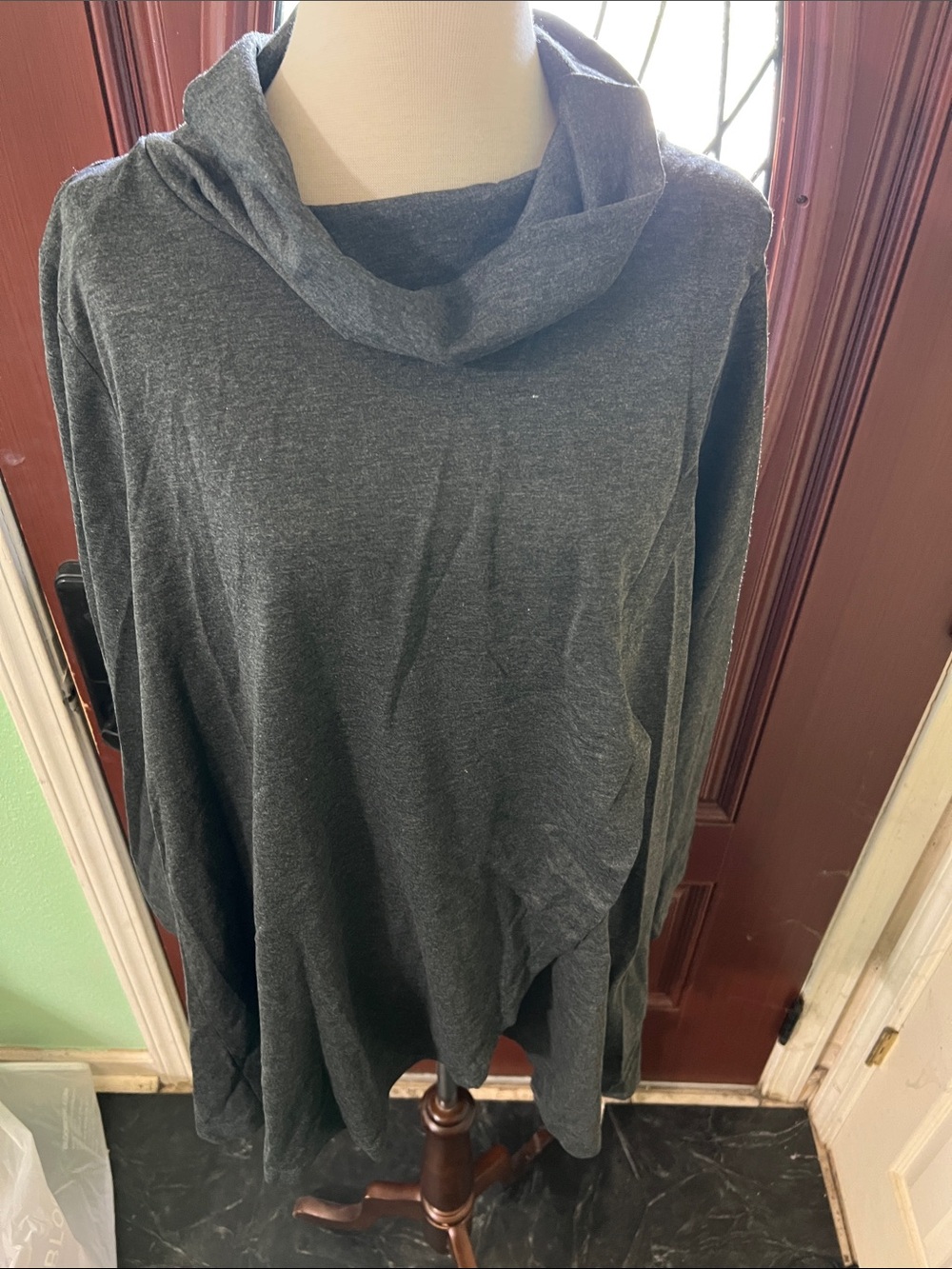 BloomChic Dark Gray Cowl Neck Sweater - Picture 3 of 4